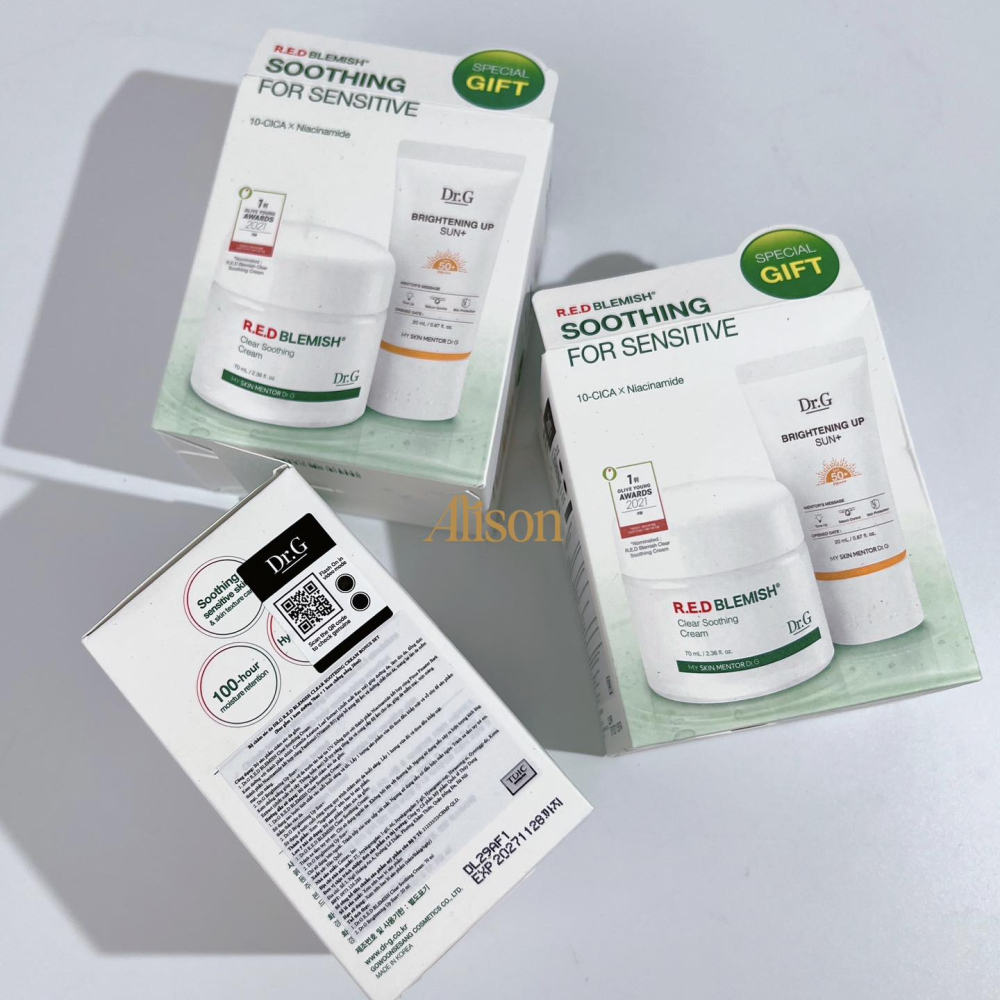 Bộ Chăm Sóc Da Dr.G R.E.D Blemish Clear Soothing Cream